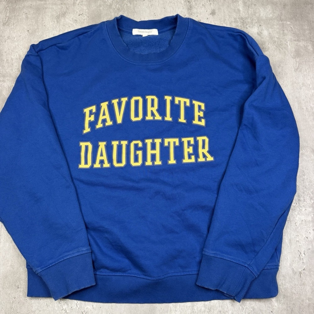 Favorite Daughter Collegiate Sweatshirt Blue Small Pullover Crewneck Womens